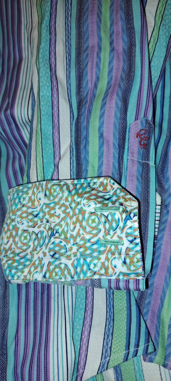 Robert Graham 2XLT Men's Multicolor Stripe Flip Cuff Shirt 100% Cotton Tall - Picture 6 of 13